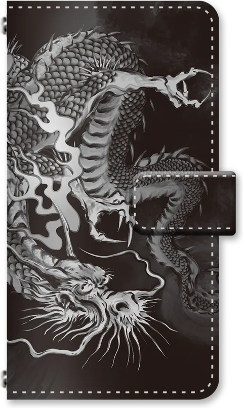 黒龍図の手帳型ケース