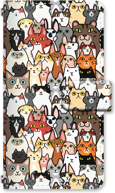 ねこまみれ大集合の手帳型ケース
