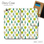 スマホケース手帳型カバーiphoneXPERIAGalaxyAQUOS北欧柄パターンモダン木